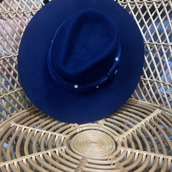 Anthropologie Lele Soughdadi pearl blue rancher hat one size - Picture 5 of 5